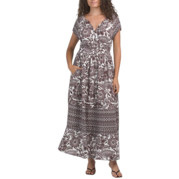 RACHEL ZOE Linen Blend Floral Midi Dress - Picture 1 of 2